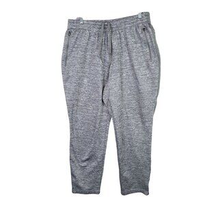 Mens DSG Gray Heather Jogger Pants Zipper Pockets Polyester Elastic Waist Size L